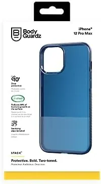 BodyGuardz Stack Case 10 Foot Impact Protection Compatible with The iPhone 12 Pro Max (Two Tone Navy)