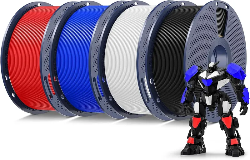 SUNLU PETG Filament 1.75mm,4kg,Black White Klein Blue Red | 3D Printer Filament, Less Stringing, Good Layer Adhesion, High Toughness, PETG Filament 1.75 ±0.02mm