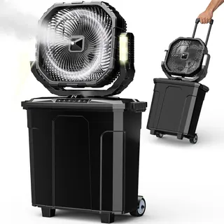 Ausic 5 Gal 12" Portable Misting Fan for Outside Patios, 【Max 62H】 Outdoor Oscillating Rechargeable Battery Fan, Cooling Water Camping Fan with Telescopic Handle/Remote, Summer Essentials