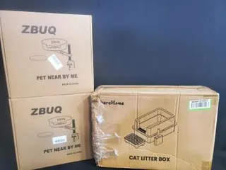 (2) ZBUQ Clamp-On Pet Bed & Berefome Cat Litter Box Kit with Accessories