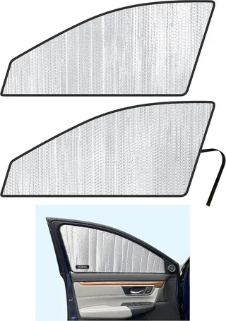 Side Window Front Seat Reflective Sunshade Custom Fit for 2017 2018 2019 2020 2021 2022 Honda CR-V CRV SUV, LX, EX, EX-L, EX-L Navi, Touring, UV Reflector Sun Protection Accessories (Set of 2)