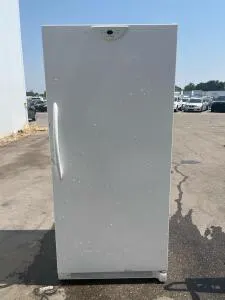 Frigidaire GLFU2067FW5 20.3 Cu. Ft. Upright Freezer with Frost-Free Defrost and Digital Control- the item has been pressure washed and cleaned out but still has a smell. The item powers on and the compressor runs but it is unknown if it cools down.