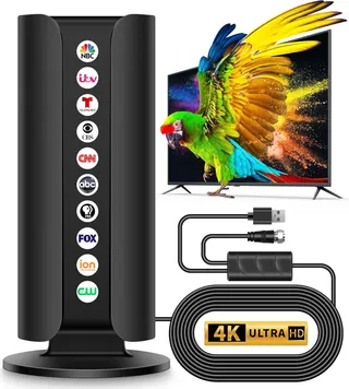 2026 TV Antenna for Smart TV, 5000 Miles Range Strongest Digital HD TV Antenna Indoor Ourdoor with Amplifier Signal Booster, Waterproof Design,8K 4K 1080p Support 360°,33.8FT Cable