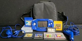 Nintendo Game Boy Advance Bundle w/ Case, Intec Car Adapter & 7 Game Boy Games (Pokémon, Donkey Kong) *WORKS!*