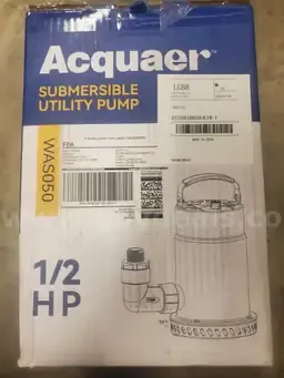 1/2 HP Submersible Utility Pumps! Sump Pumps! Lot of 4! Acquaer