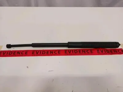21-Inch Expandable Baton with Ribbed Grip and Matte Black Finish