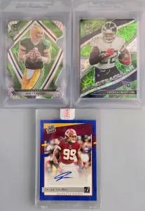 2020 Panini Spectra / Donruss Football Cards — Favre 04/30, Henry 08/30, Young Auto Rookie Redskins