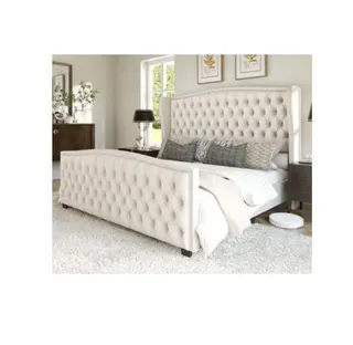 Housewares - Emperatriz Upholstered Wingback Bed, Sertorio 11-Light Dimmable Chandelier, Wire Rack Covers