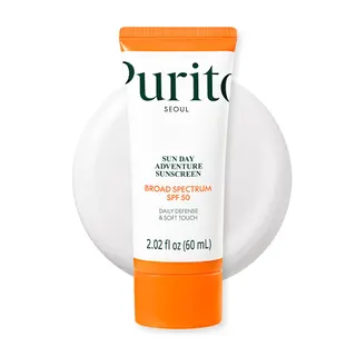 PURITO Korean Sunscreen SPF 50 for Sensitive Skin, 2.02 fl.oz | Lightest Texture, No White Cast, Broad Spectrum UVA/UVB, Oil-Free & Vegan, Daily UV Defense