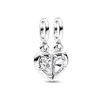 Pandora Signature Charms Double Pendant for Women - Sterling Silver, Love, Circle Shape, I...